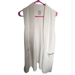 Chicos Women's Cream Cardigan Vest